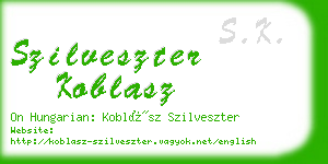 szilveszter koblasz business card